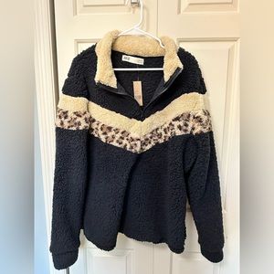 Sherpa Pullover 3/4 Zip Sweater